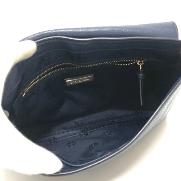 Tory Burch Logo fringe Shoulder Bag Leather blue/SilverHardware - Picture 11 of 15